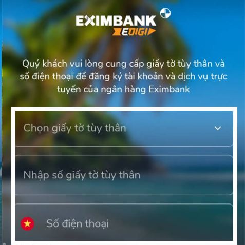 Đăng ký tài khoản Eximbank EDigi