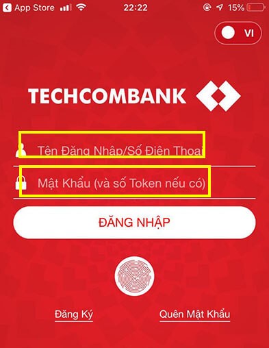 Cách đăng nhập tài khoản Techcombank trên app điện thoại khác - DangKyInternetBanking.com