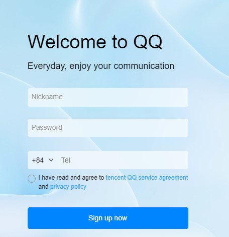 Cách đăng ký QQ bằng số điện thoại Việt Nam qua web