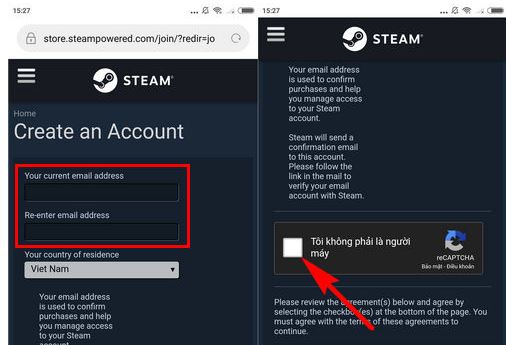 Cách đăng ký Steam trên điện thoại
