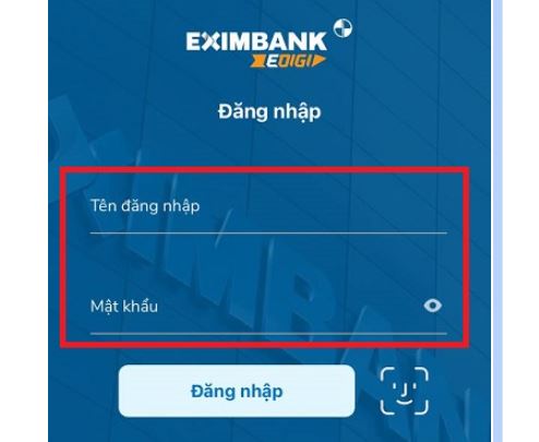 Đăng nhập Eximbank eDigi trên điện thoại