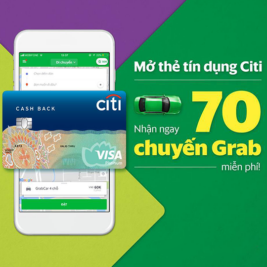 Thẻ tín dụng Citi Cash Back - hoàn tiền Grab