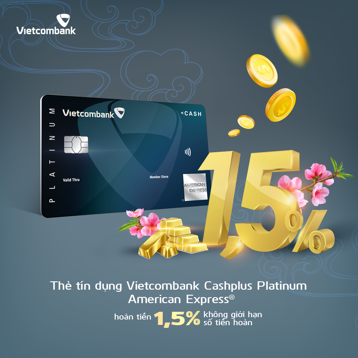 Thẻ tín dụng Vietcombank Cashplus Platinum American Express